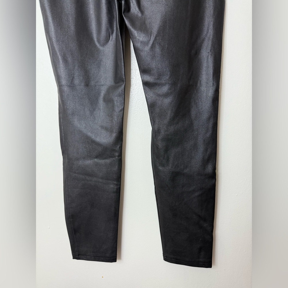 Tuckernuck black faux, leather high waisted wide waistband pants leggings. S - Picture 9 of 10